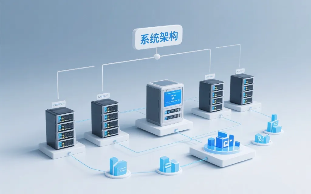 系统技术架构流程图，数据流转各环节